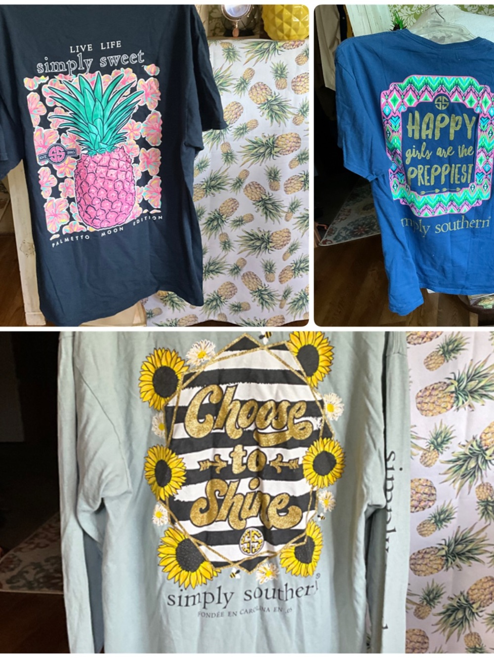 3 piece lot simply southern large tshirts